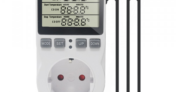 Retoo Thermostat Pour Prise De Courant Avec Capteur De Température, Terrarium, Régulateur De Température 250 V, Avec Sonde, Prise De Courant